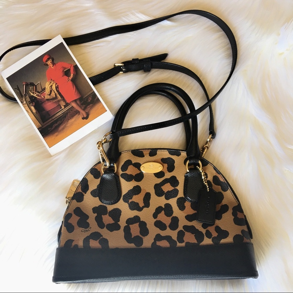 Coach “Leopard” Mini Cora Dome Purse
